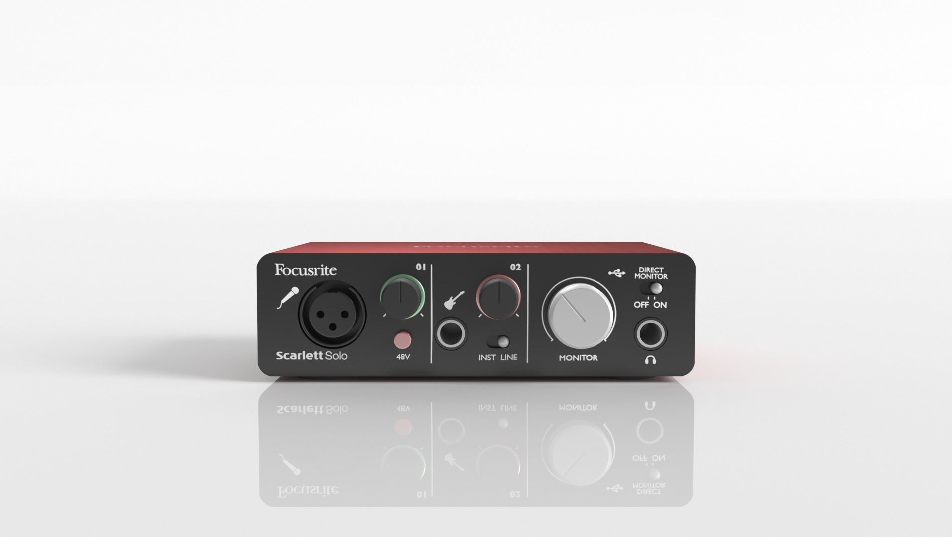 Sound card Focusrite Scarlett Solo 2nd gen 3D model_5