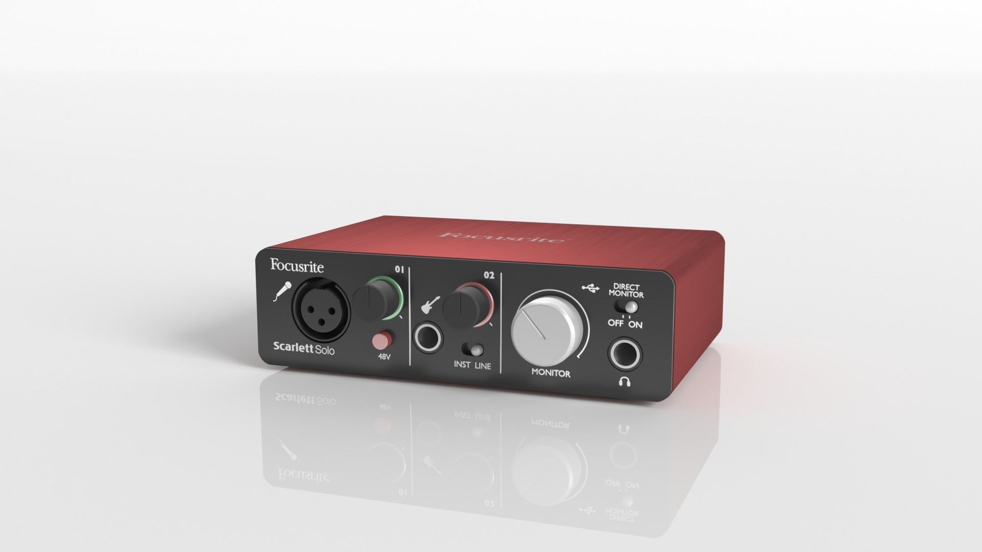 Sound card Focusrite Scarlett Solo 2nd gen 3D model_0