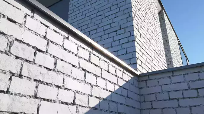 Damaged white brick wall texture