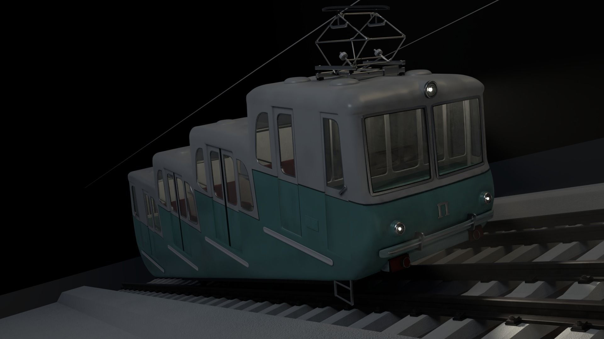 Kyiv Funicular train 1959 3D model_1
