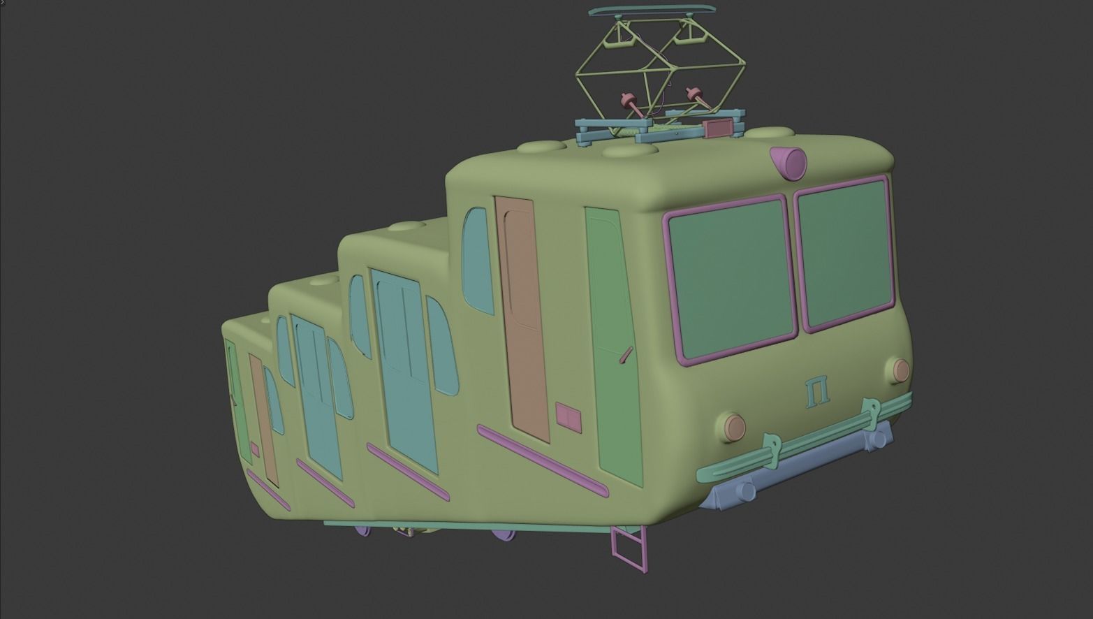 Kyiv Funicular train 1959 3D model_2