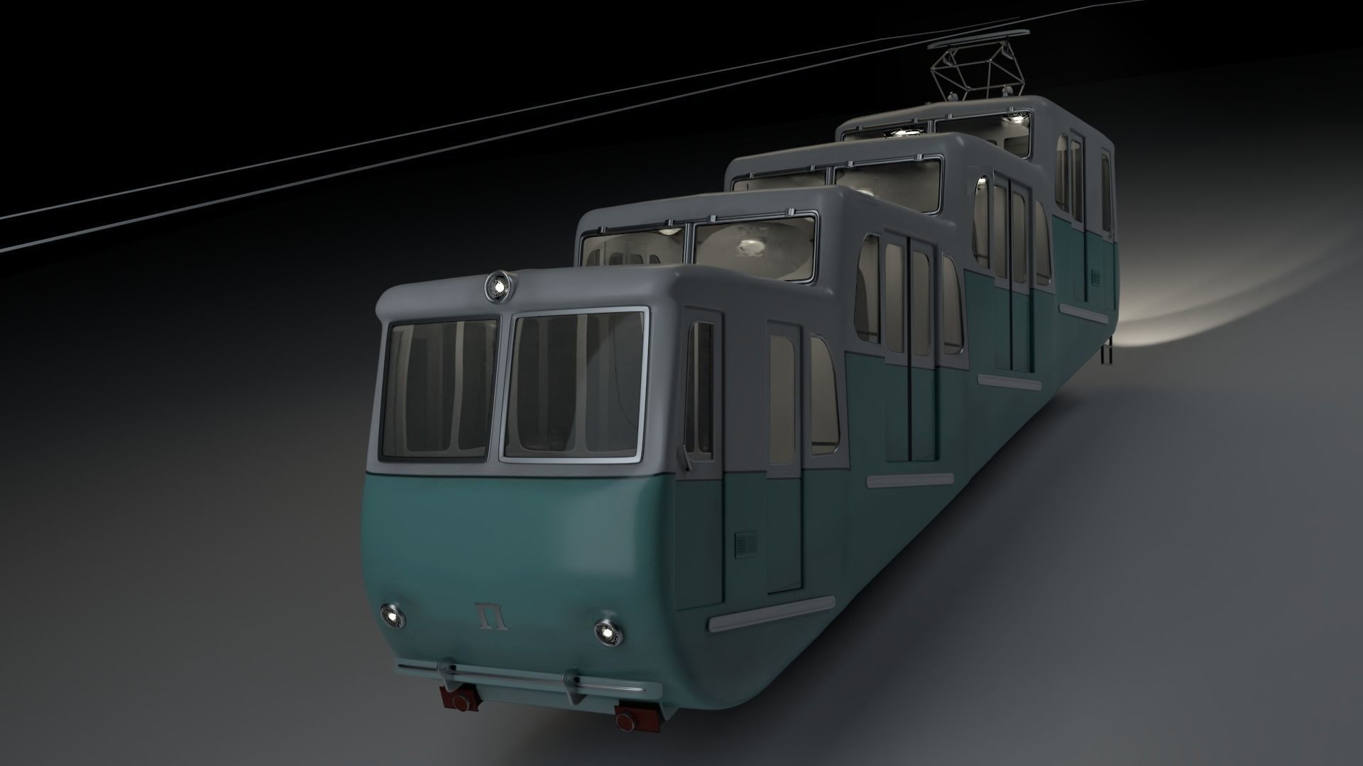Kyiv Funicular train 1959 3D model_10