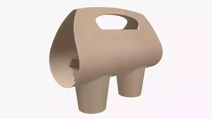 Recycled medium paper coffee cup plastic lid and holder