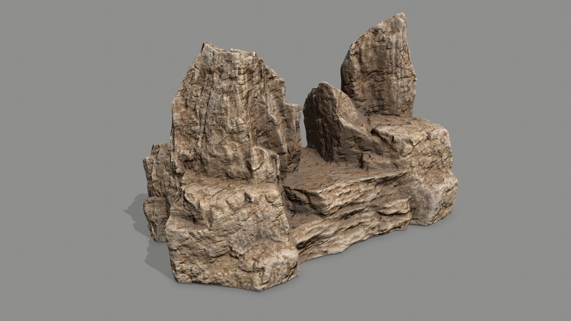 Stone rock Low-poly 3D model_4