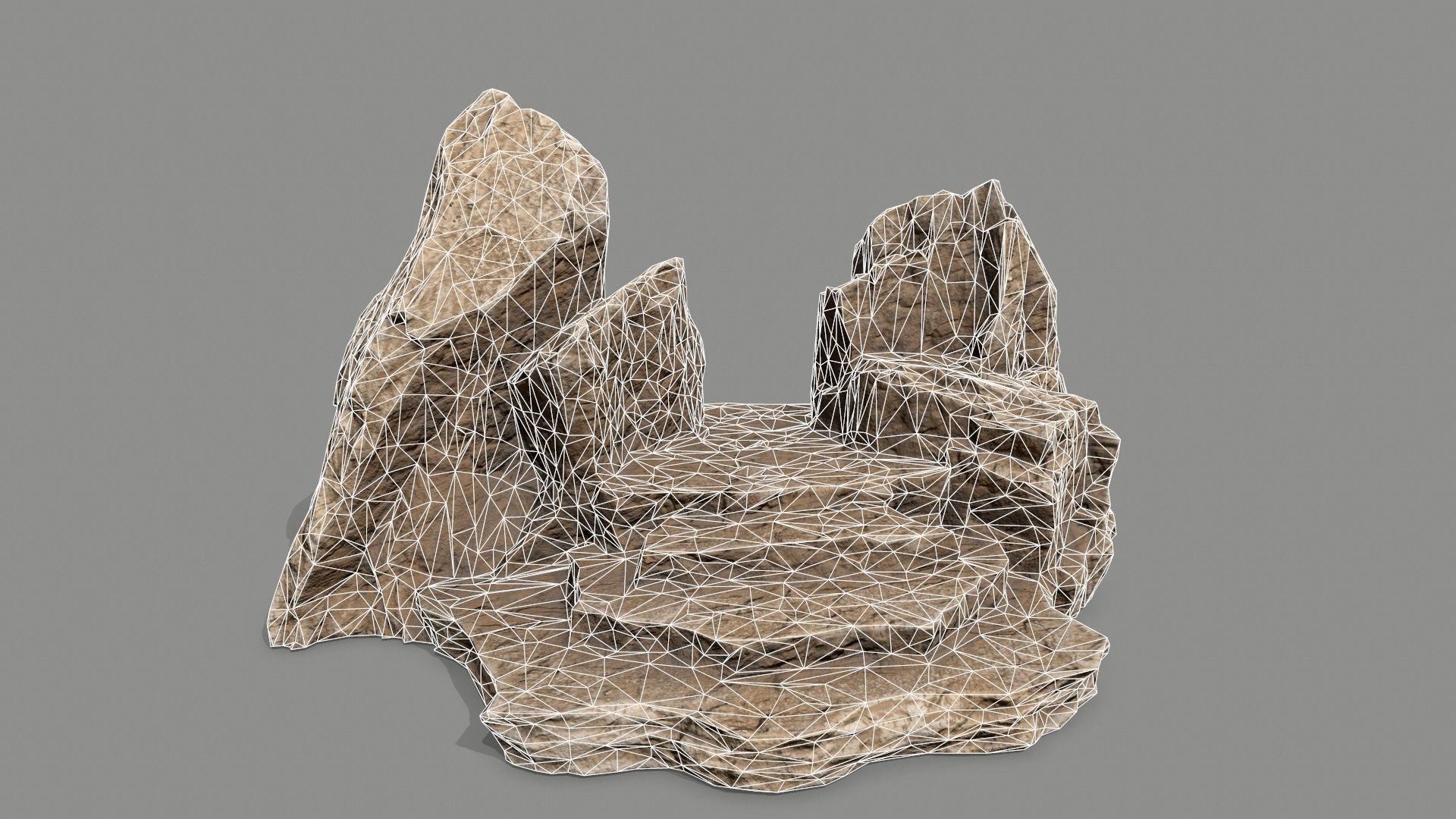 Stone rock Low-poly 3D model_7