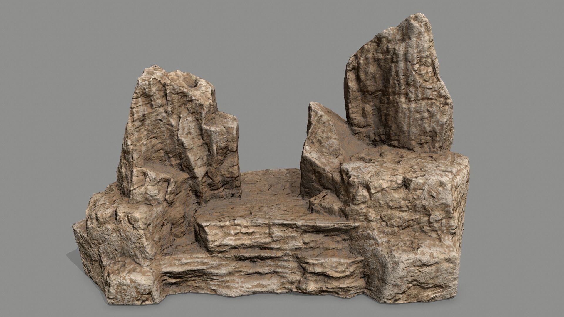Stone rock Low-poly 3D model_5