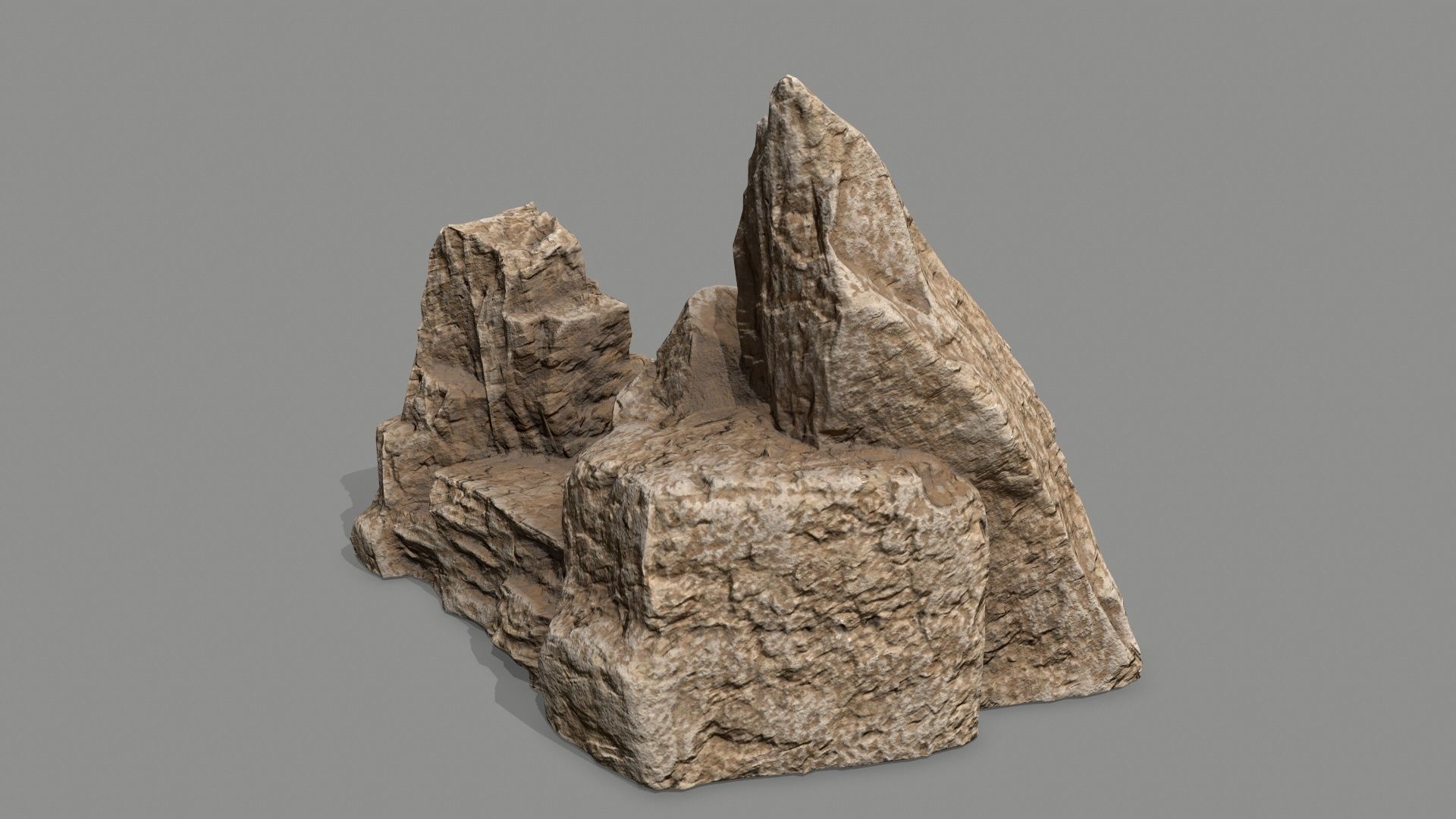 Stone rock Low-poly 3D model_3