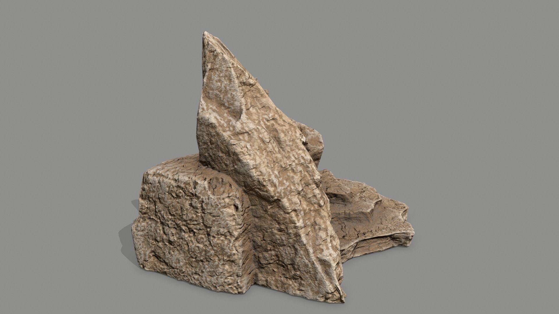 Stone rock Low-poly 3D model_2