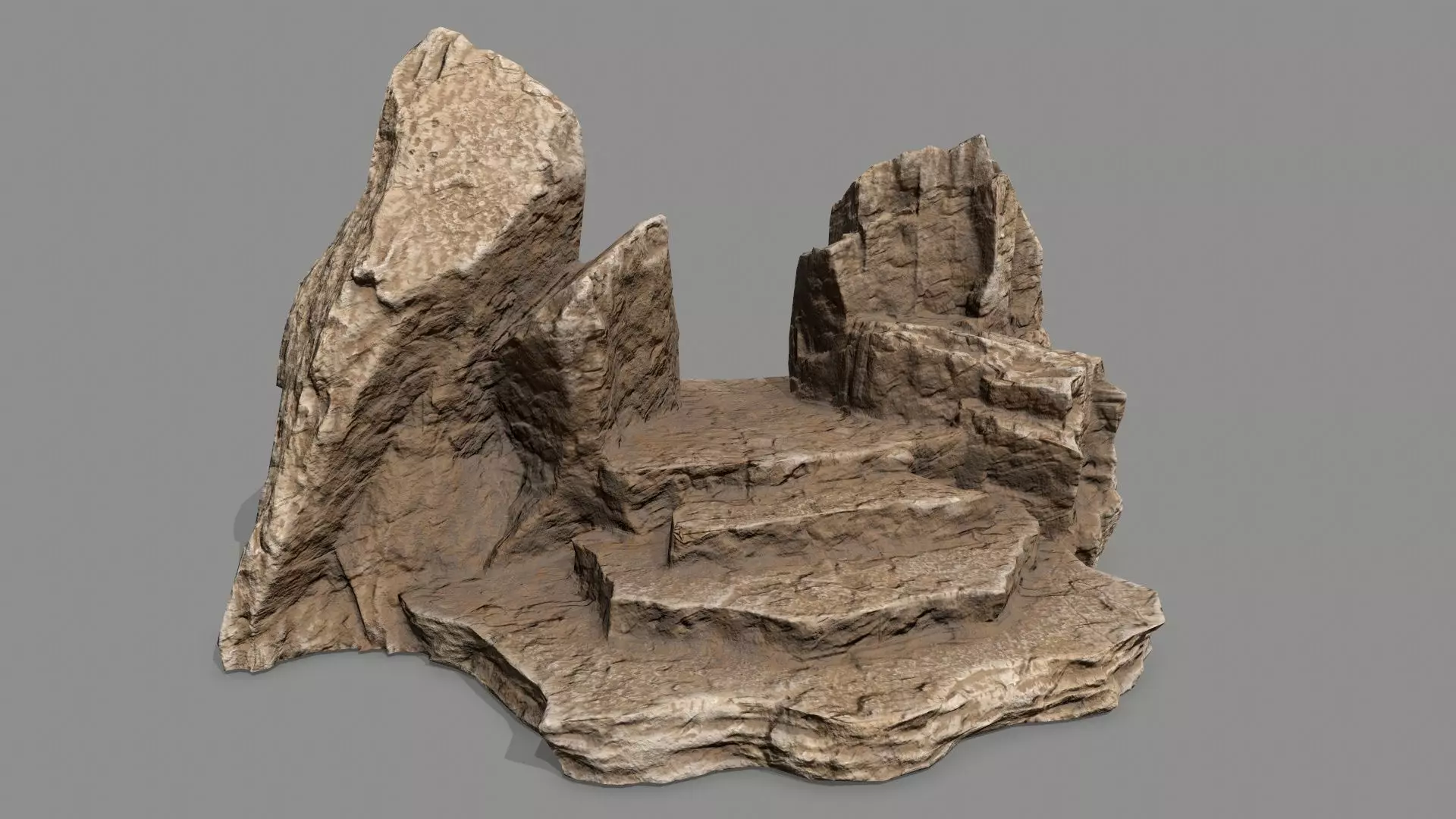 Stone rock Low-poly 3D model_0