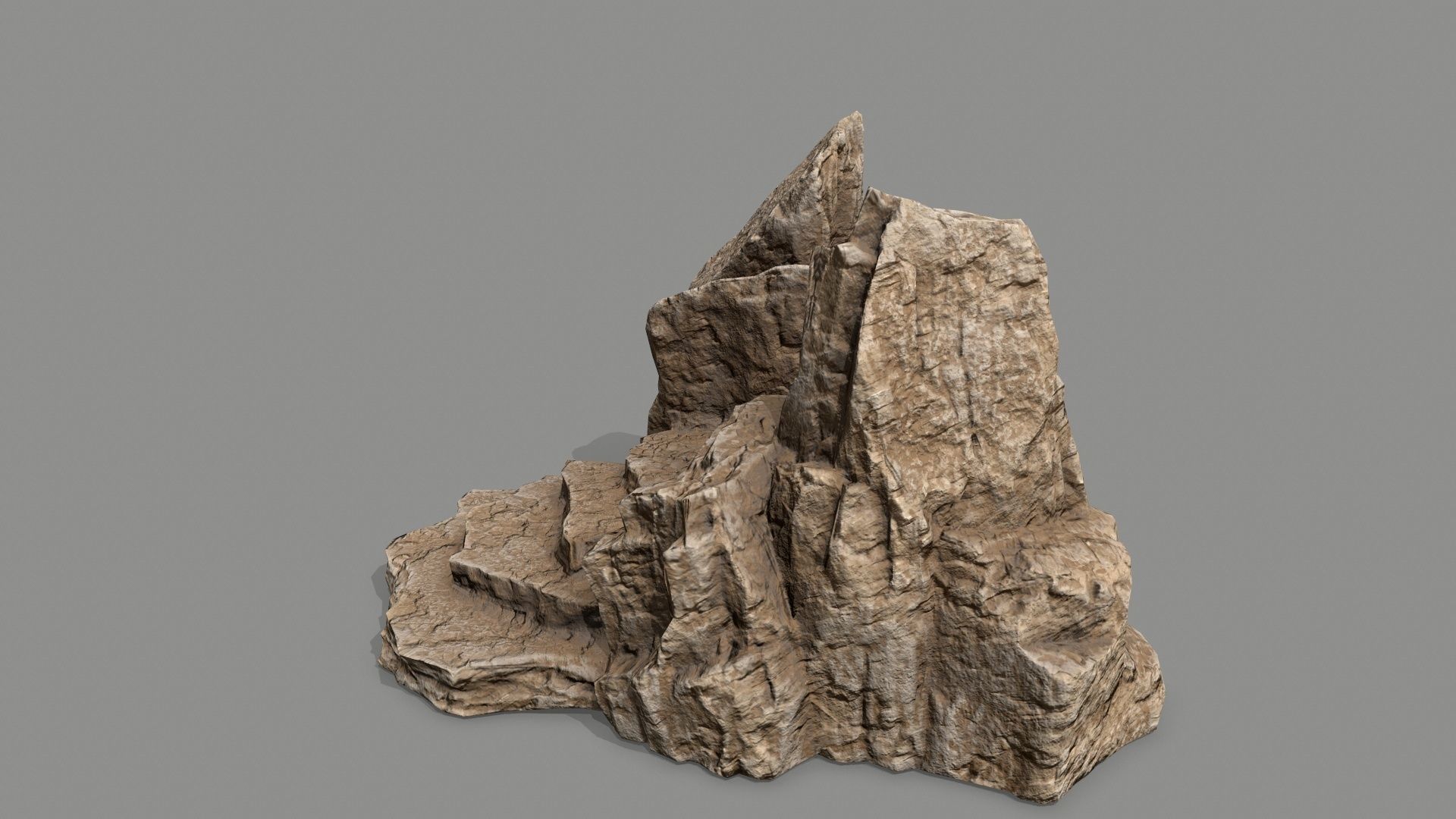 Stone rock Low-poly 3D model_6