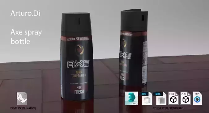 Axe Spray Bottle Low-poly 3D model