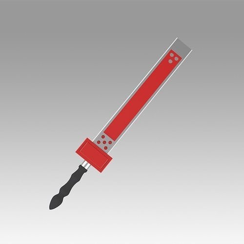 Guilty Gear Sol Badguy Sword Cosplay Weapon Prop 3D print model