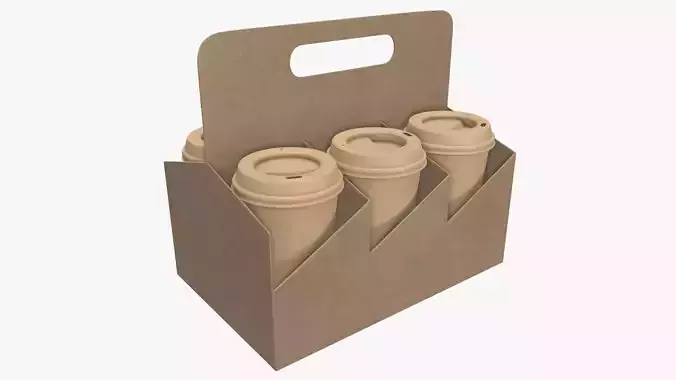 Biodegradable large paper coffee cup with lid and holder