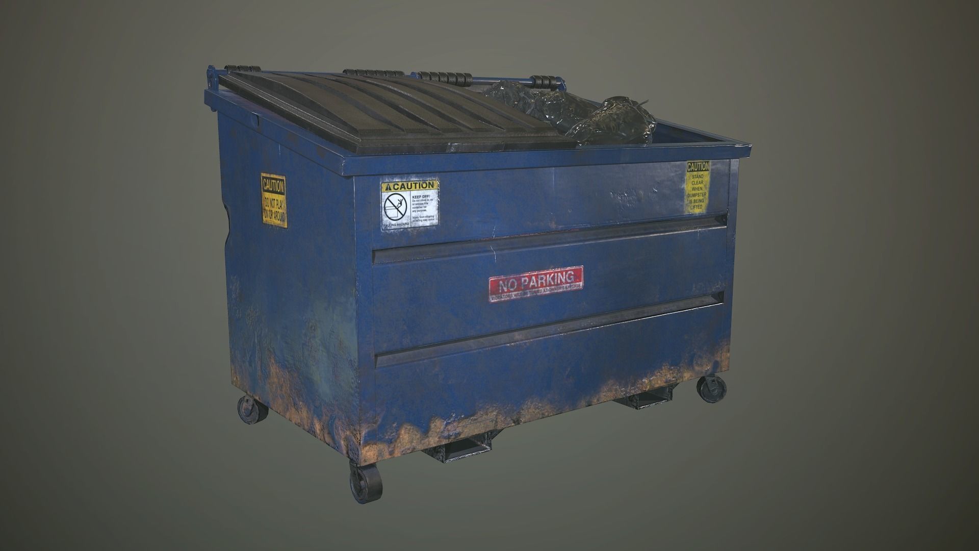 Dumpster and Garbage Bags Low-poly 3D model Low-poly 3D model_4