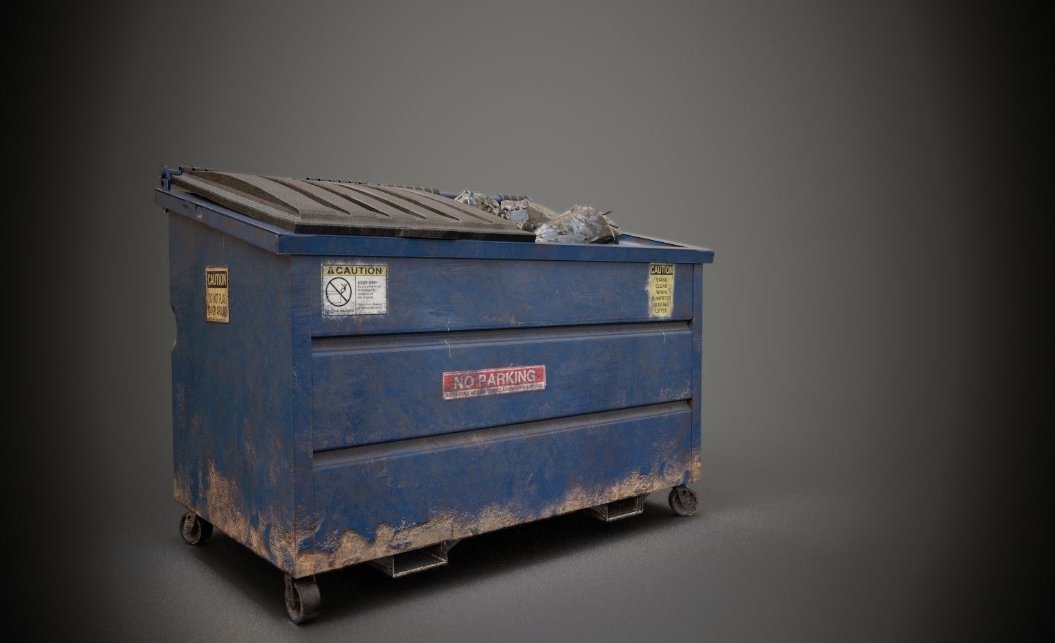 Dumpster and Garbage Bags Low-poly 3D model Low-poly 3D model_3