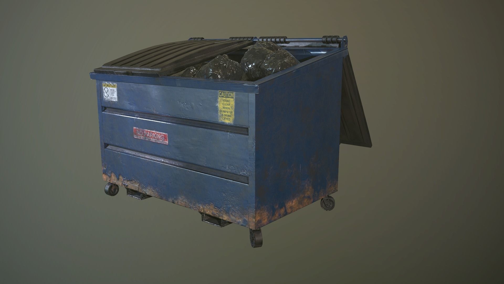 Dumpster and Garbage Bags Low-poly 3D model Low-poly 3D model_5