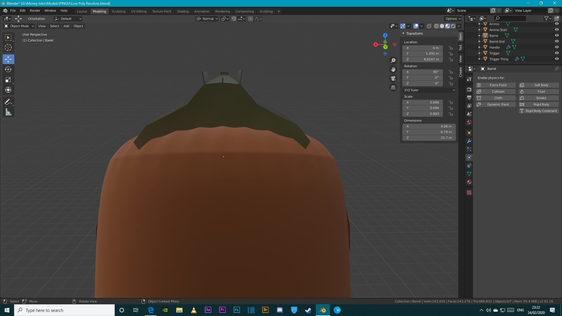 Low Poly 3D Revolver Gun Low-poly 3D model_2