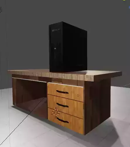 Computer With Table  3D model