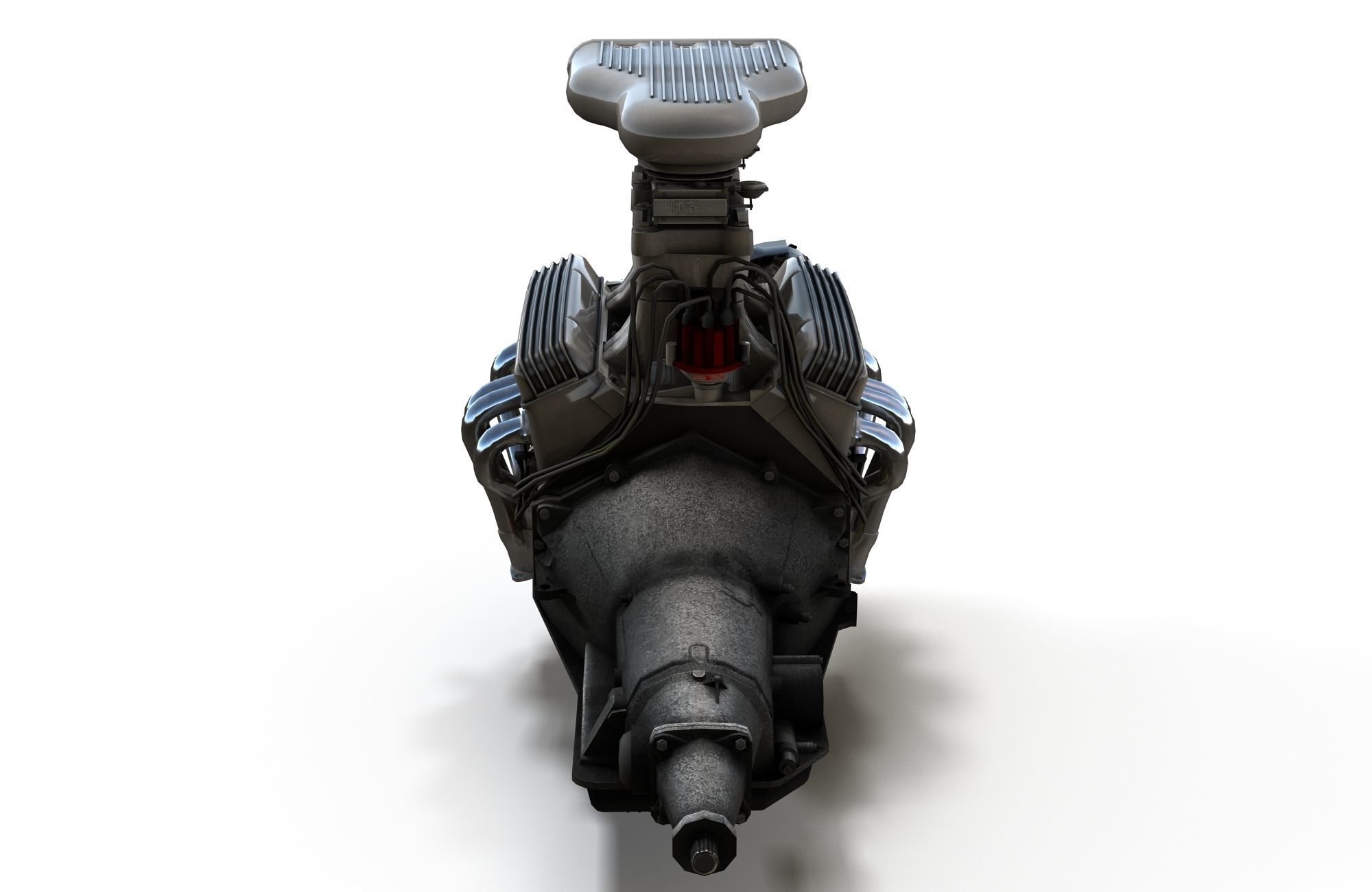 Hot Rod V8 engine Low-poly 3D model_6