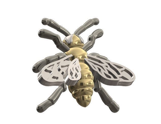 Bee pendant 3D print model_5
