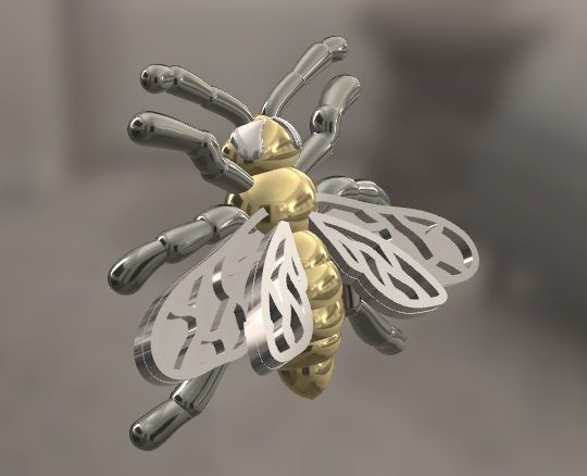 Bee pendant 3D print model_4