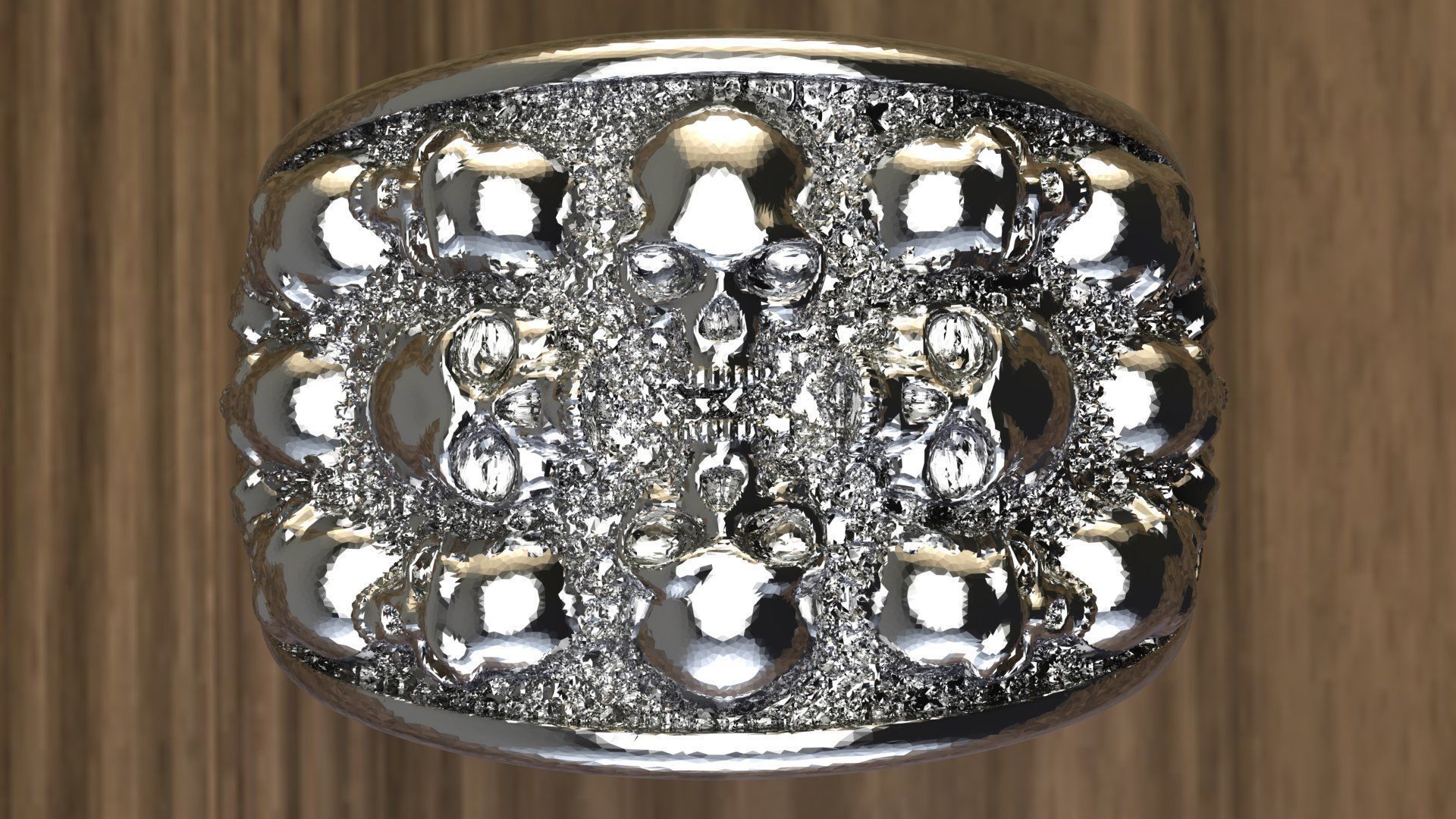 Skulls Ring 3D print model_3