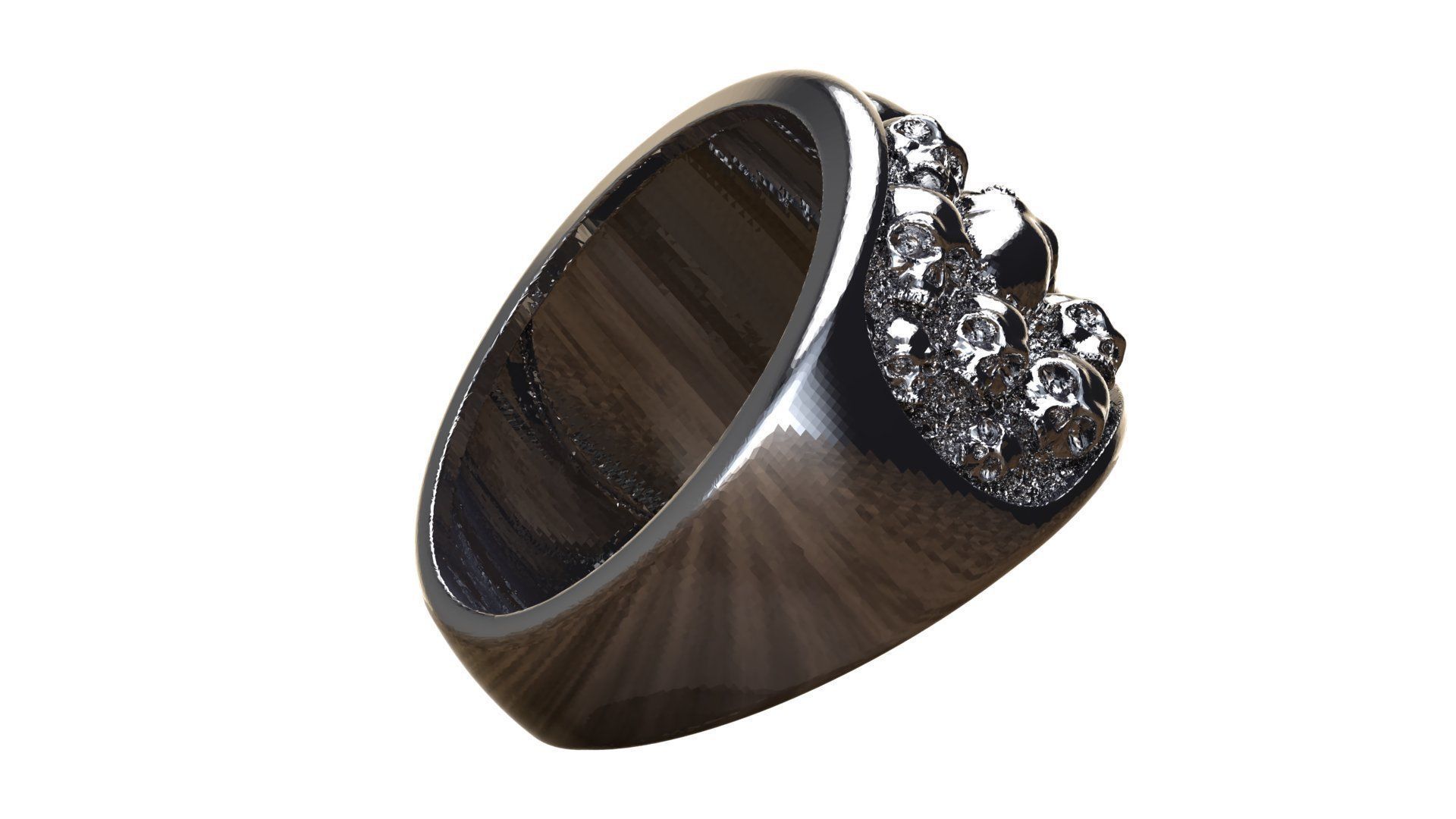 Skulls Ring 3D print model_9