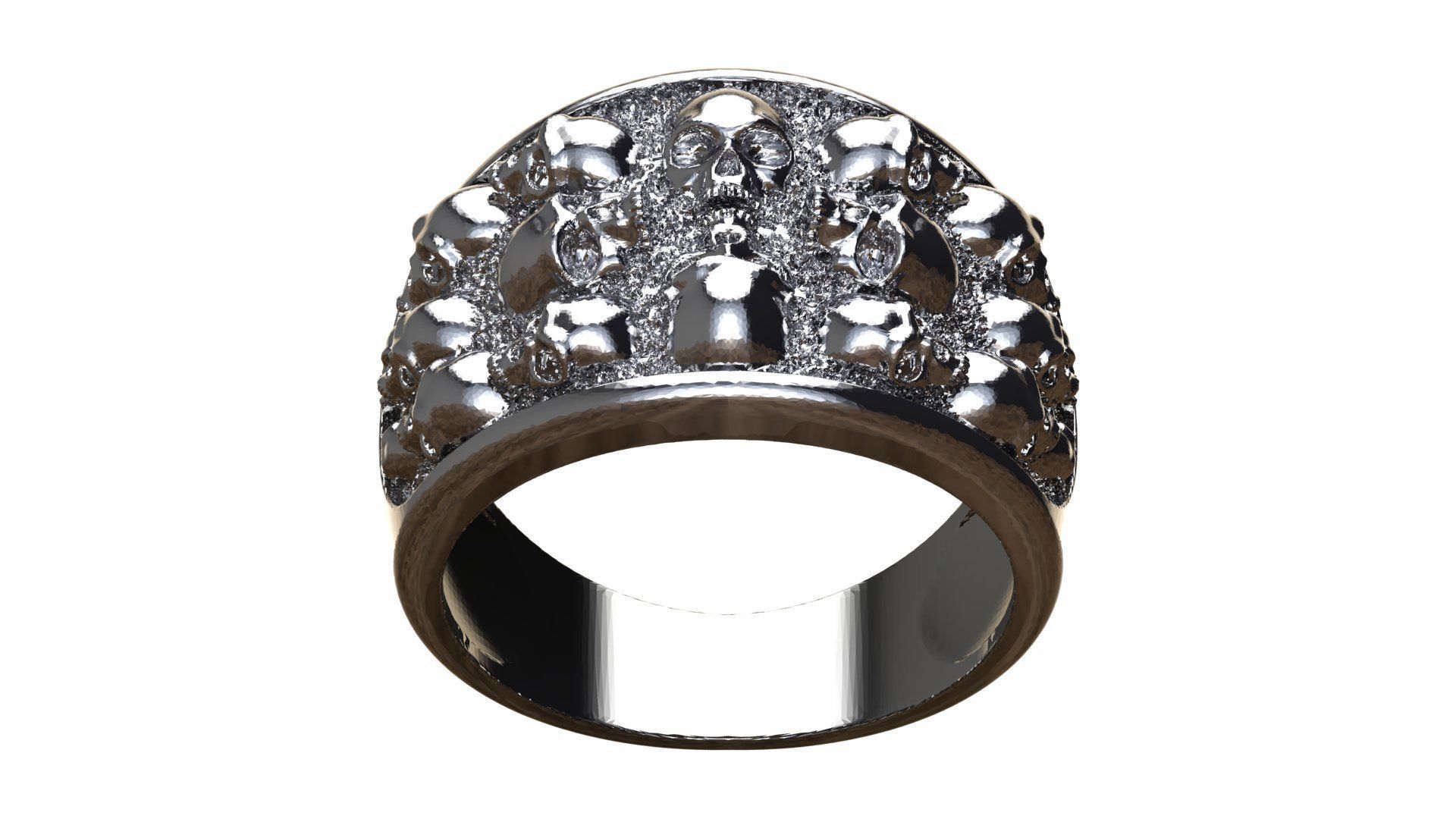 Skulls Ring 3D print model_5