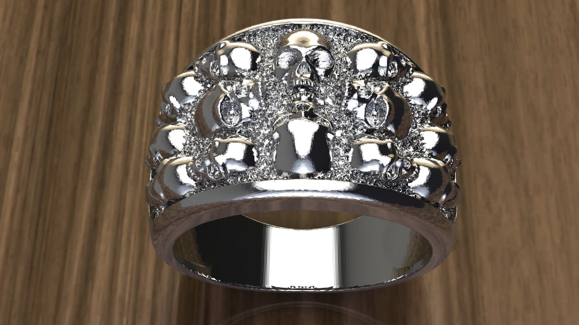 Skulls Ring 3D print model_1