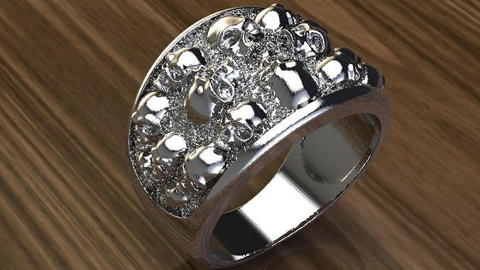 Skulls Ring 3D print model