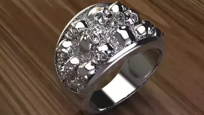 Skulls Ring 3D print model