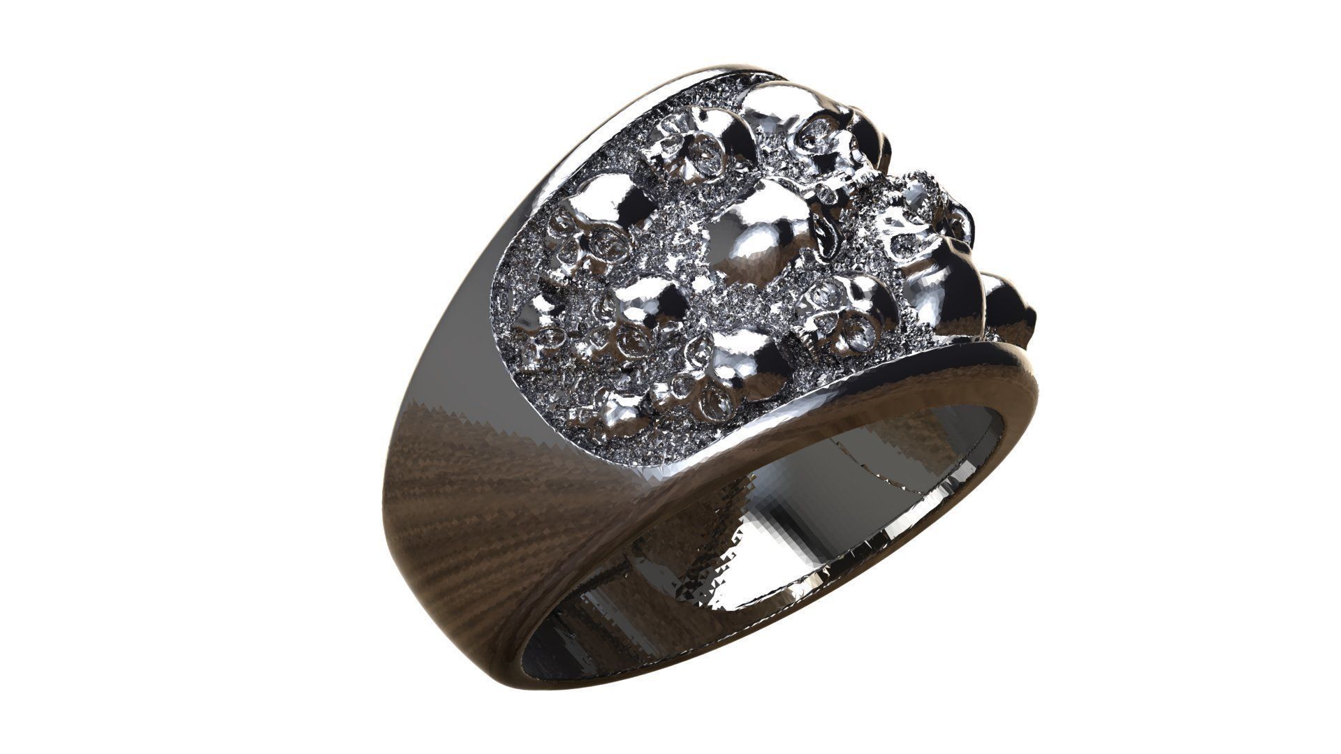 Skulls Ring 3D print model_7