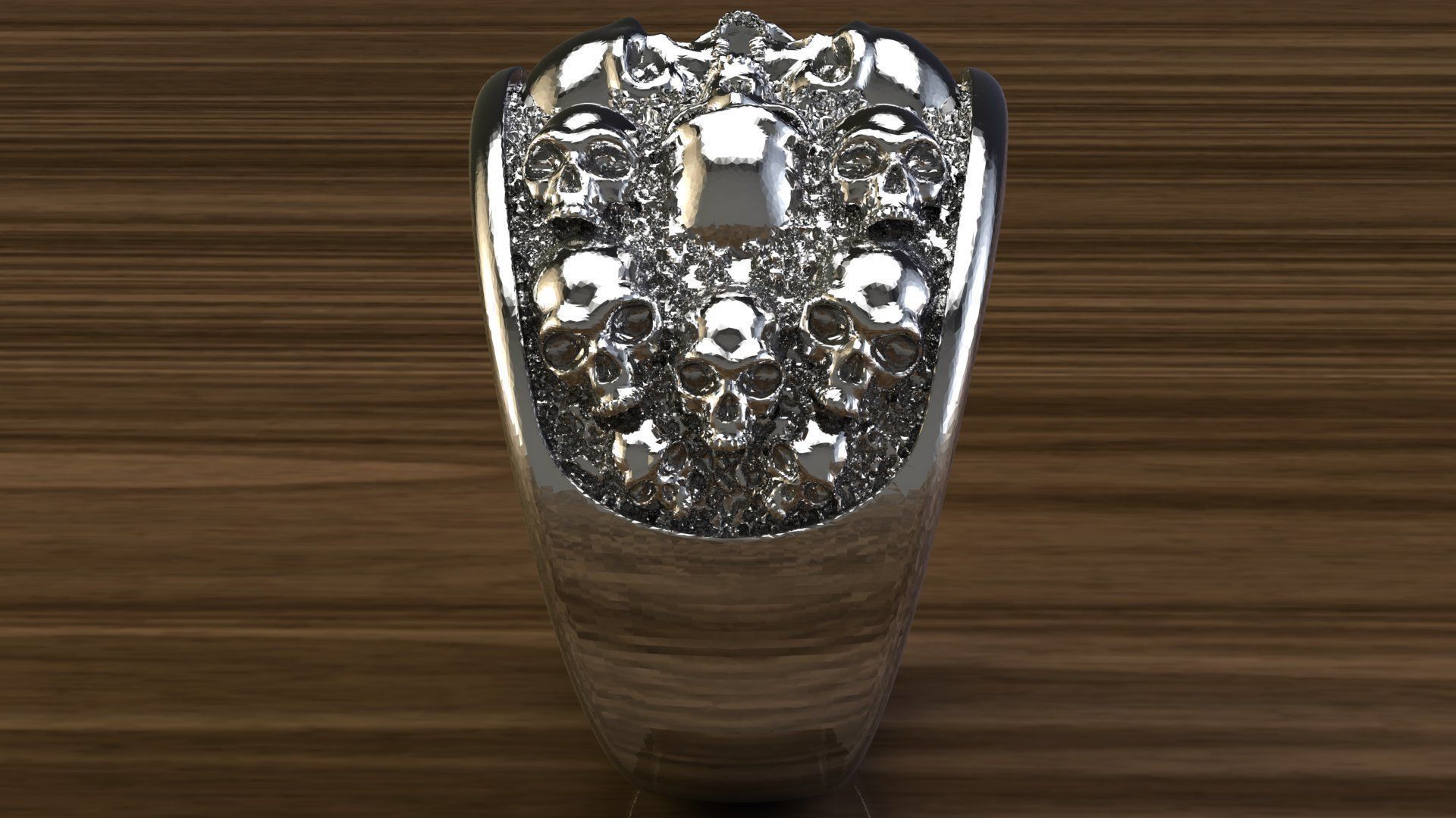 Skulls Ring 3D print model_2