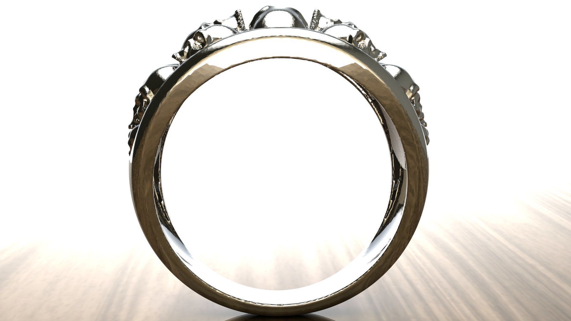 Skulls Ring 3D print model_4