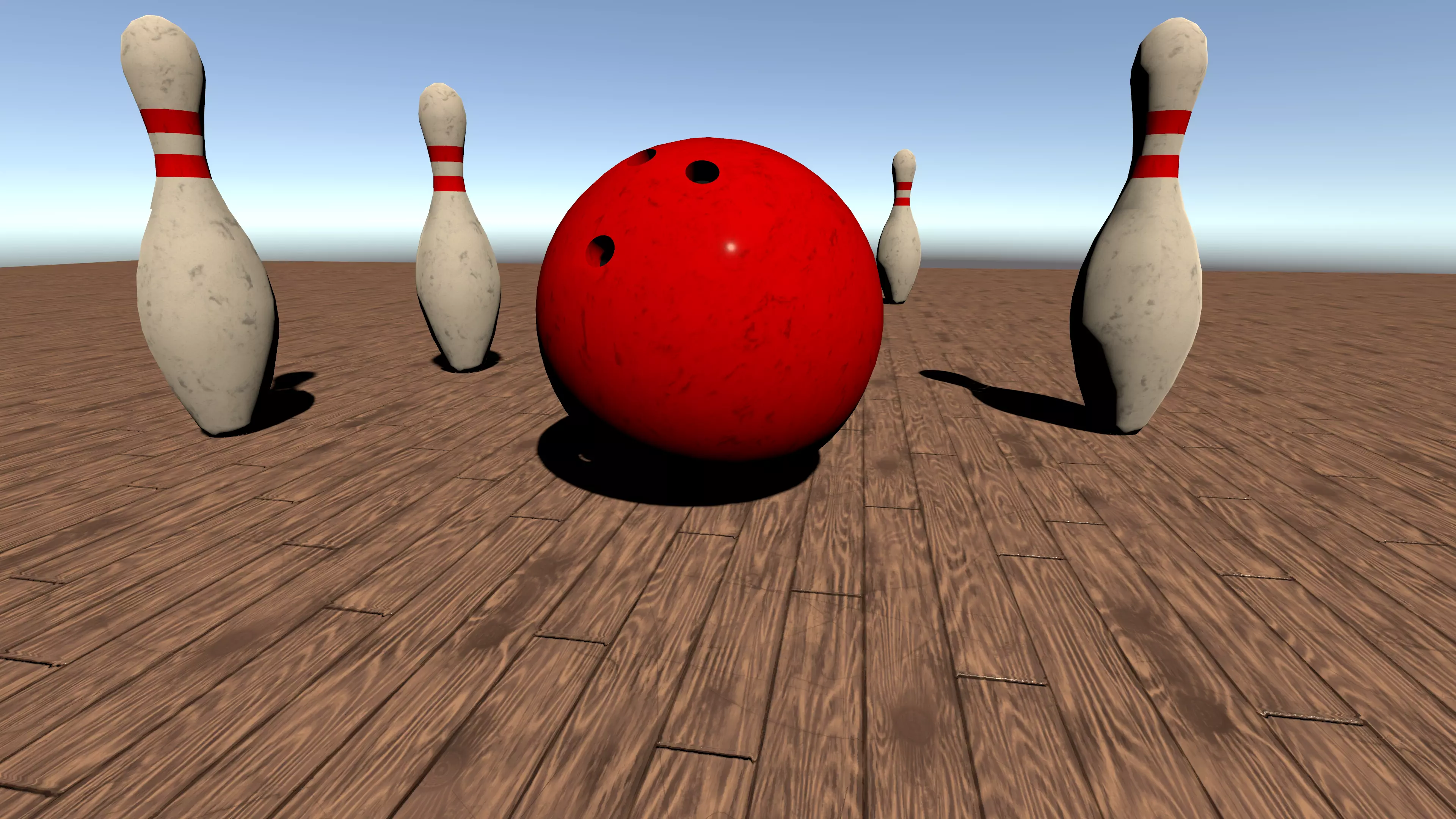 Bowling Ball And Pins Set Low-poly 3D model_0