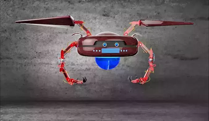 Hover Crab Robot Low-poly 3D model