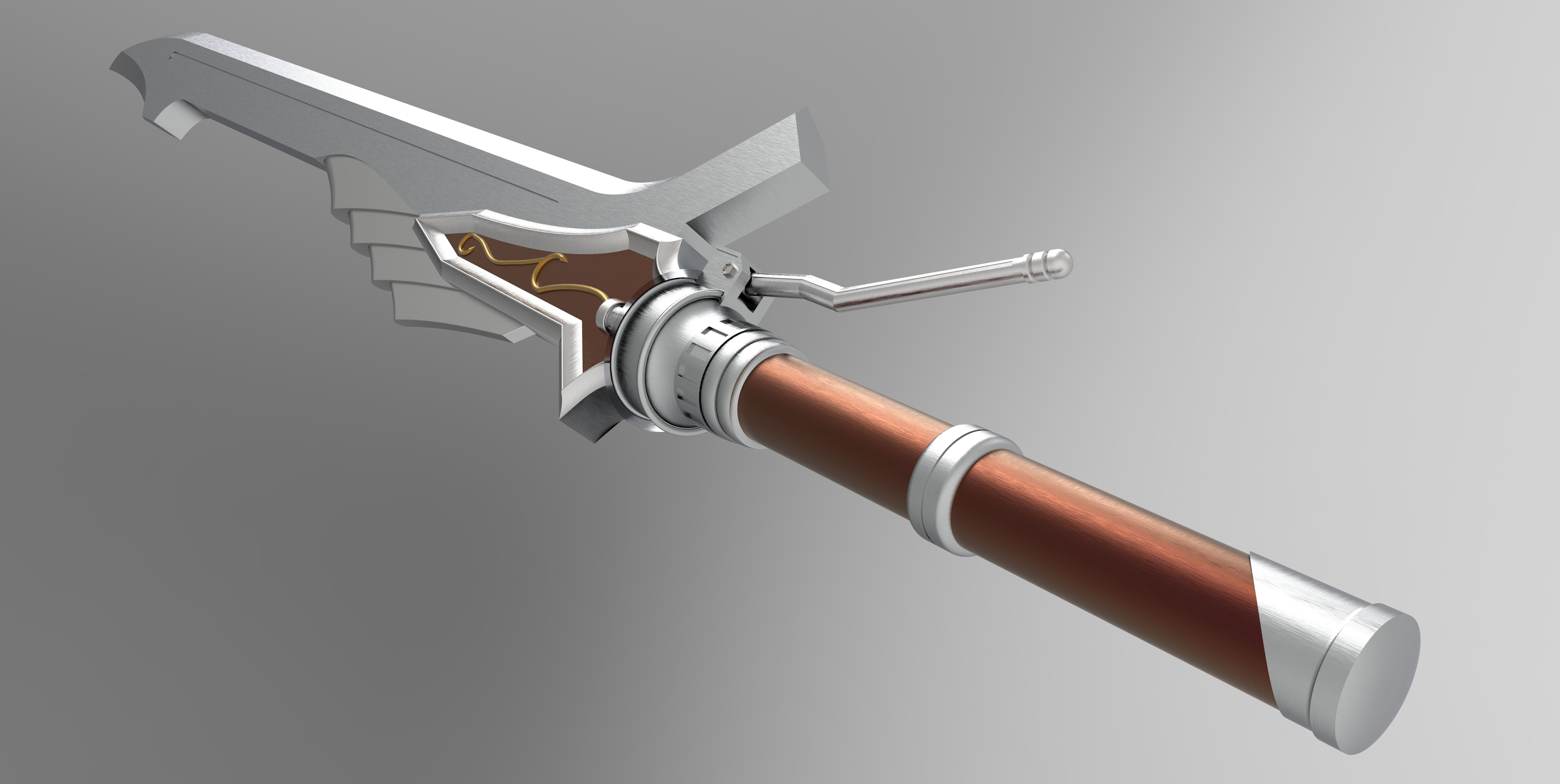 Sword Design red queen 3D model 3D model_3