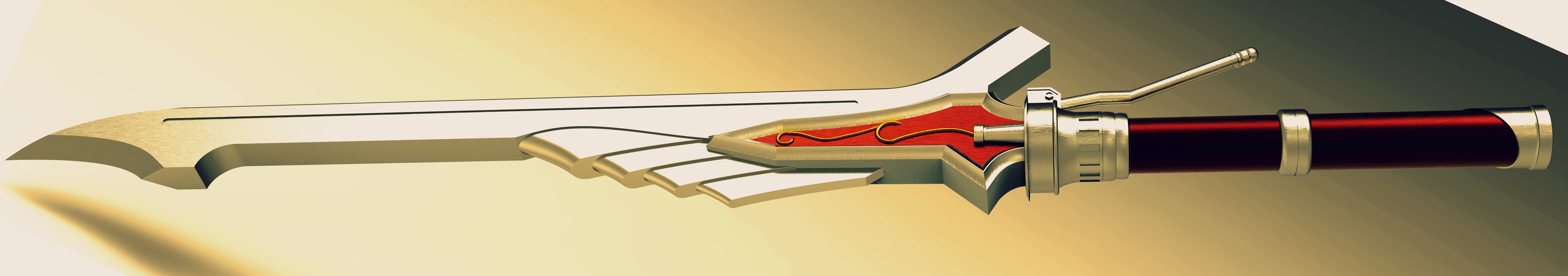 Sword Design red queen 3D model 3D model_6