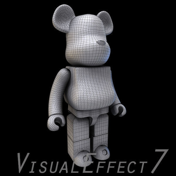 White Leather Bear Brick 3D model_3