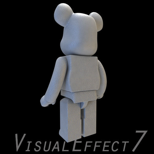 White Leather Bear Brick 3D model_4