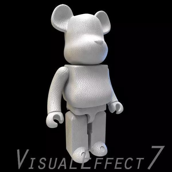 White Leather Bear Brick 3D model_0