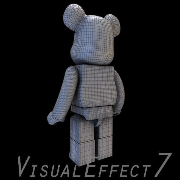 White Leather Bear Brick 3D model_5