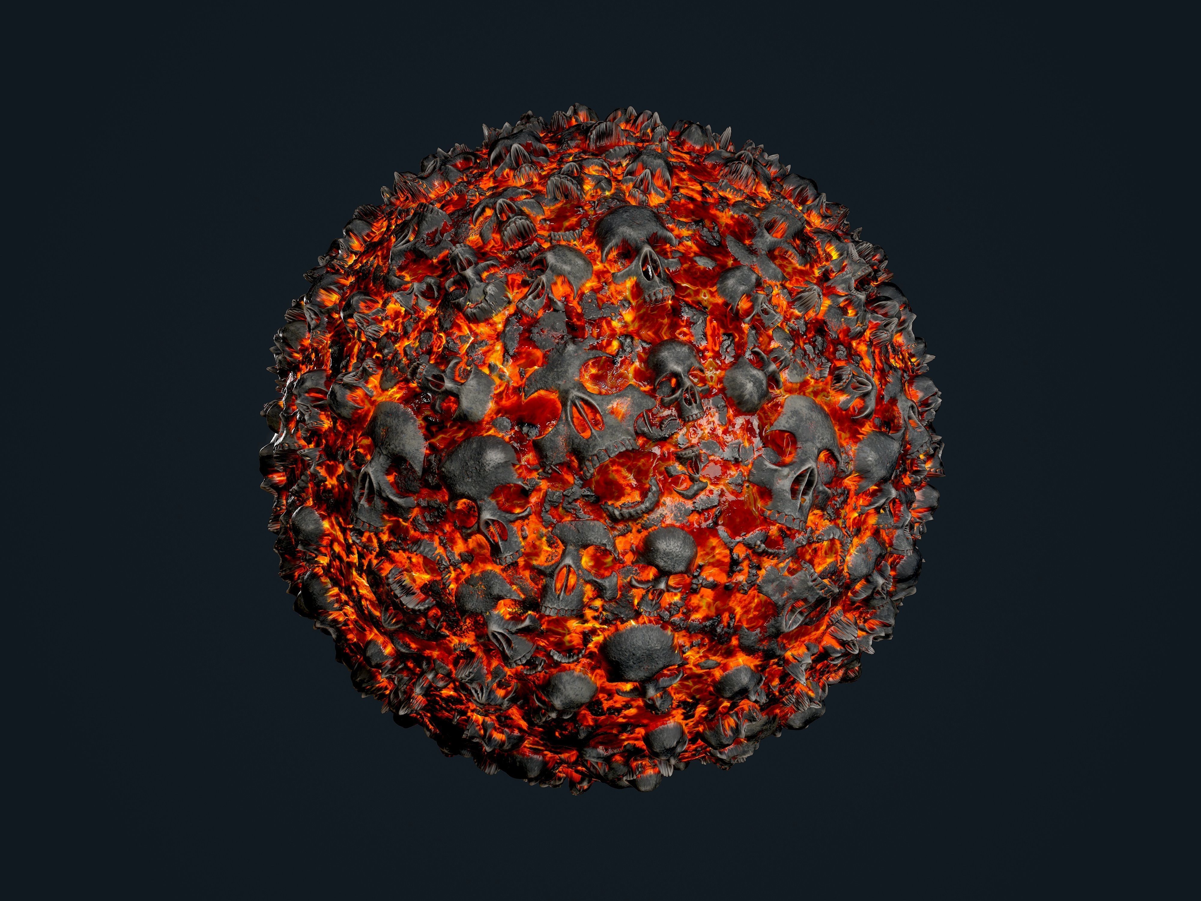 25 Lava Ground Terrain Seamless PBR Texture Pack Texture_24