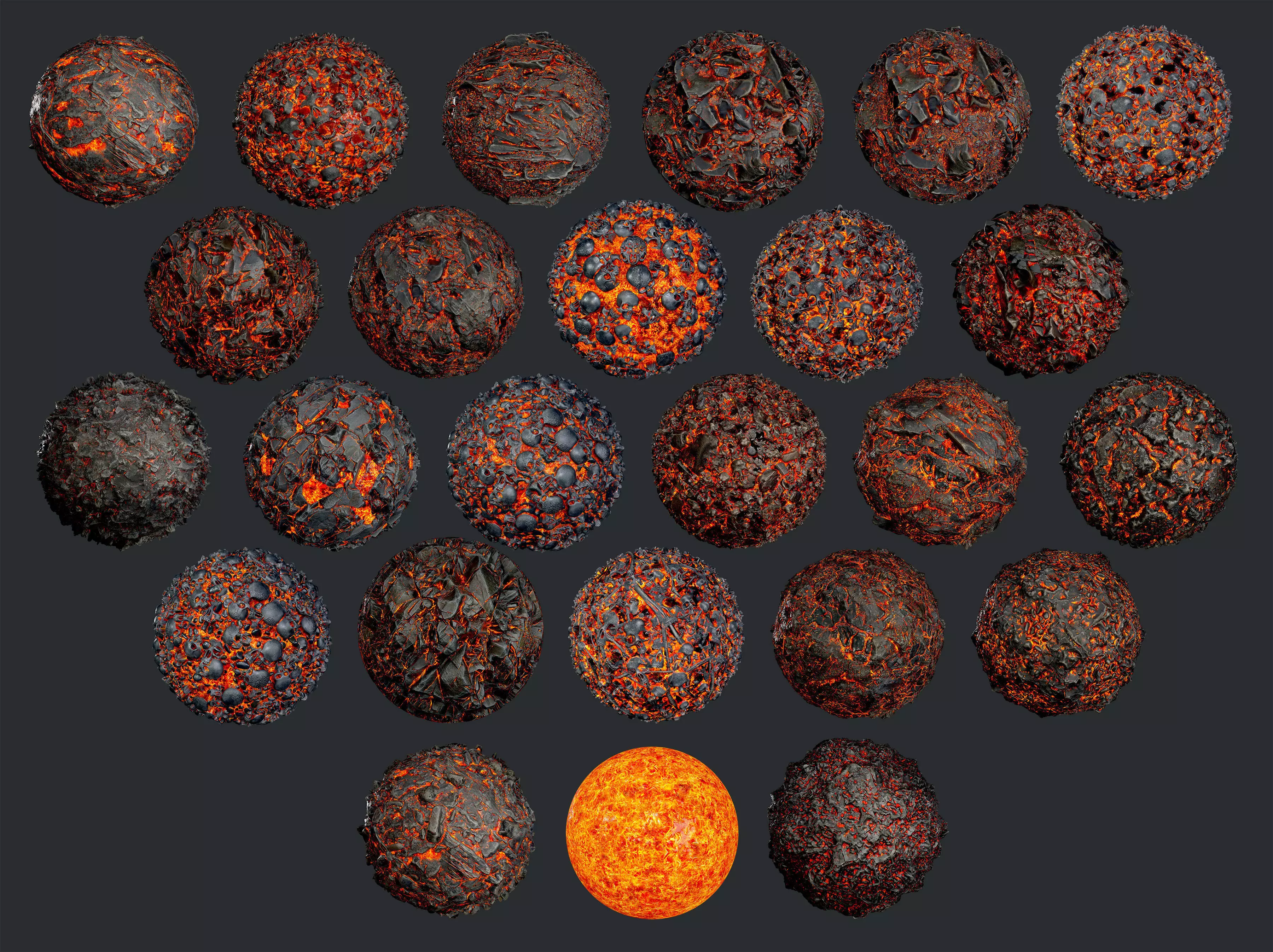 25 Lava Ground Terrain Seamless PBR Texture Pack Texture_0
