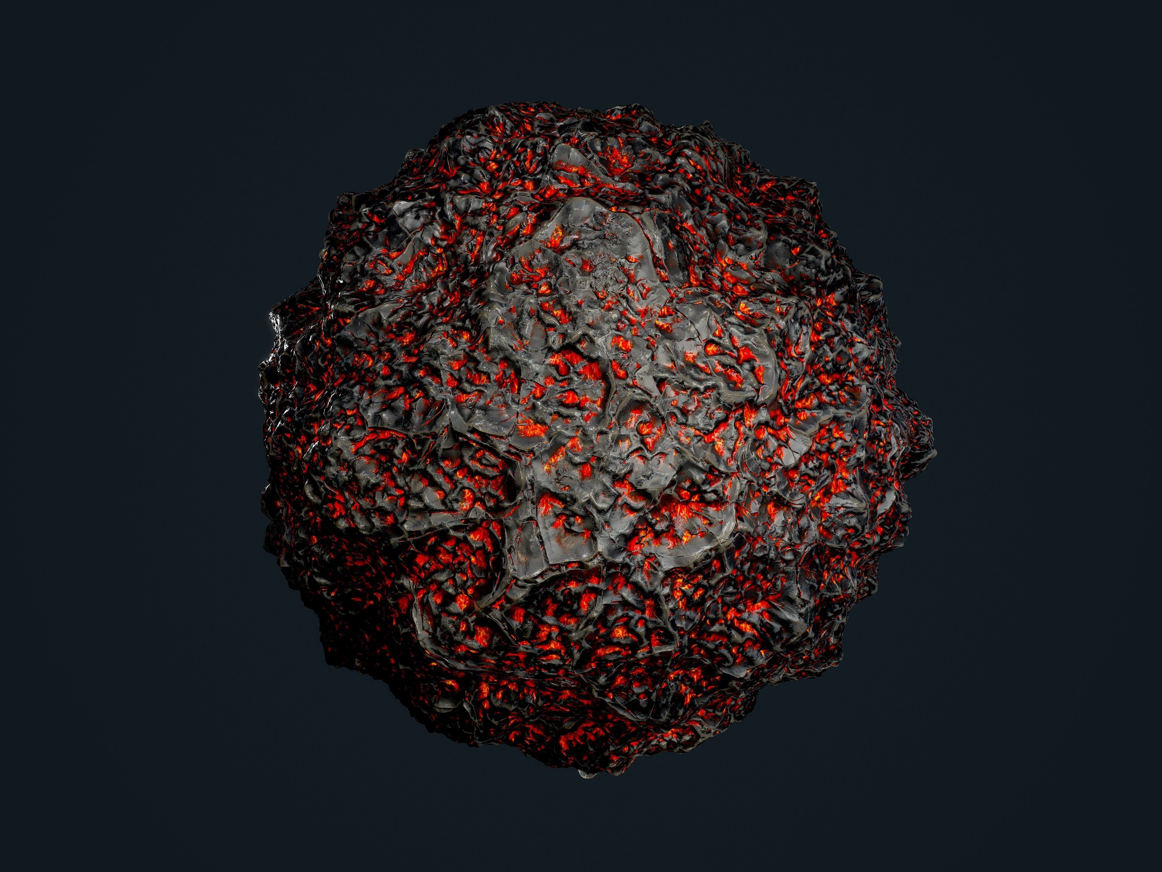 25 Lava Ground Terrain Seamless PBR Texture Pack Texture_2