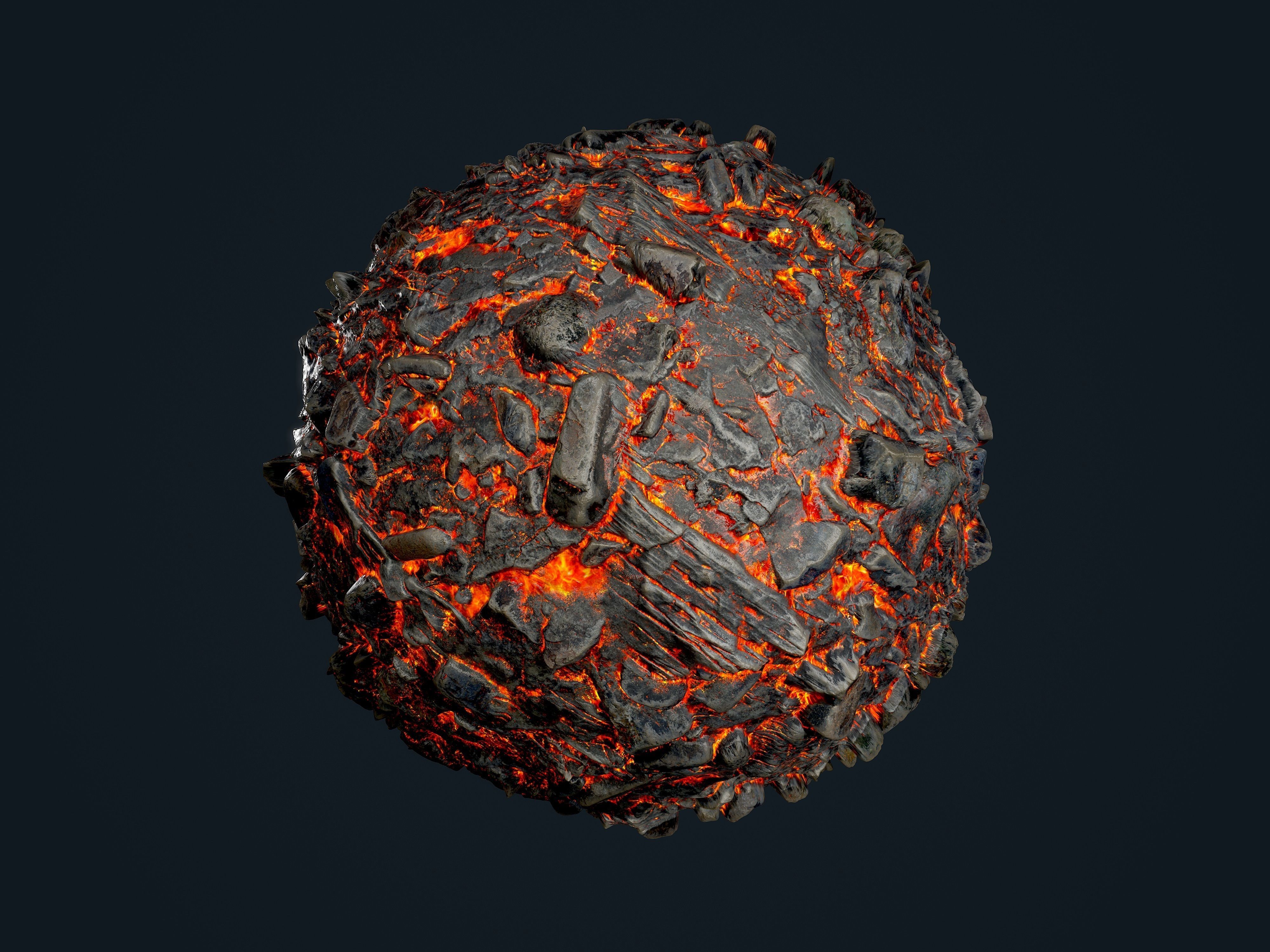 25 Lava Ground Terrain Seamless PBR Texture Pack Texture_25