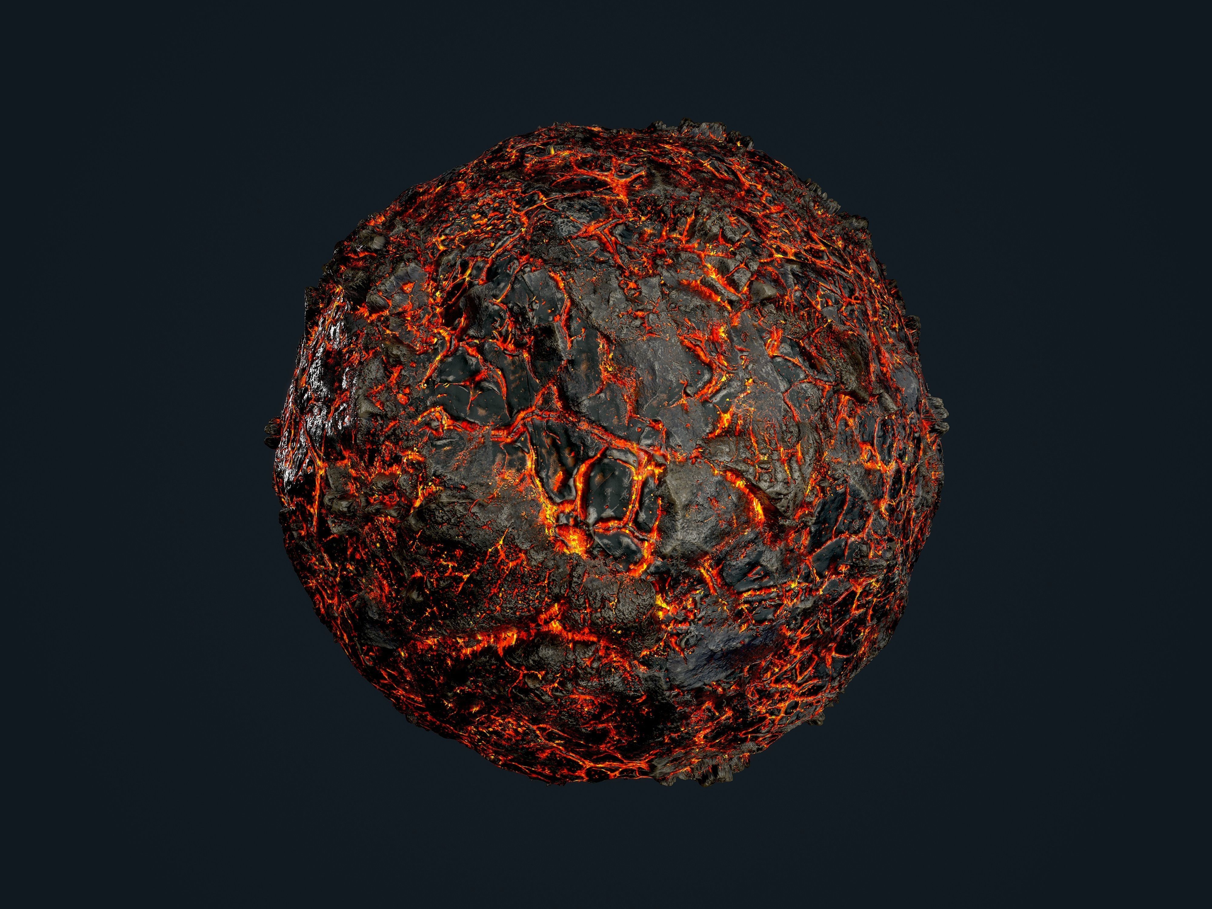25 Lava Ground Terrain Seamless PBR Texture Pack Texture_4