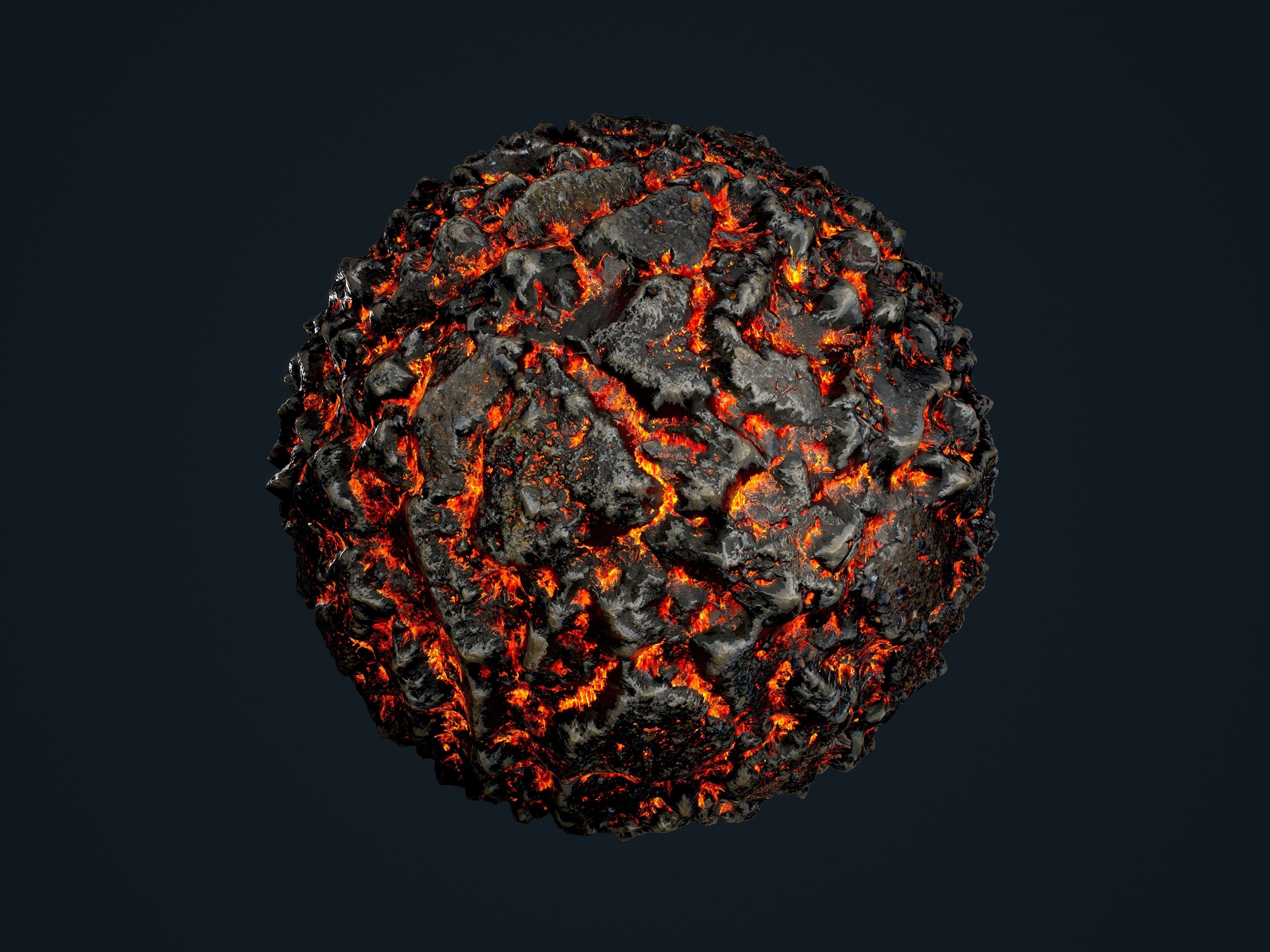 25 Lava Ground Terrain Seamless PBR Texture Pack Texture_10