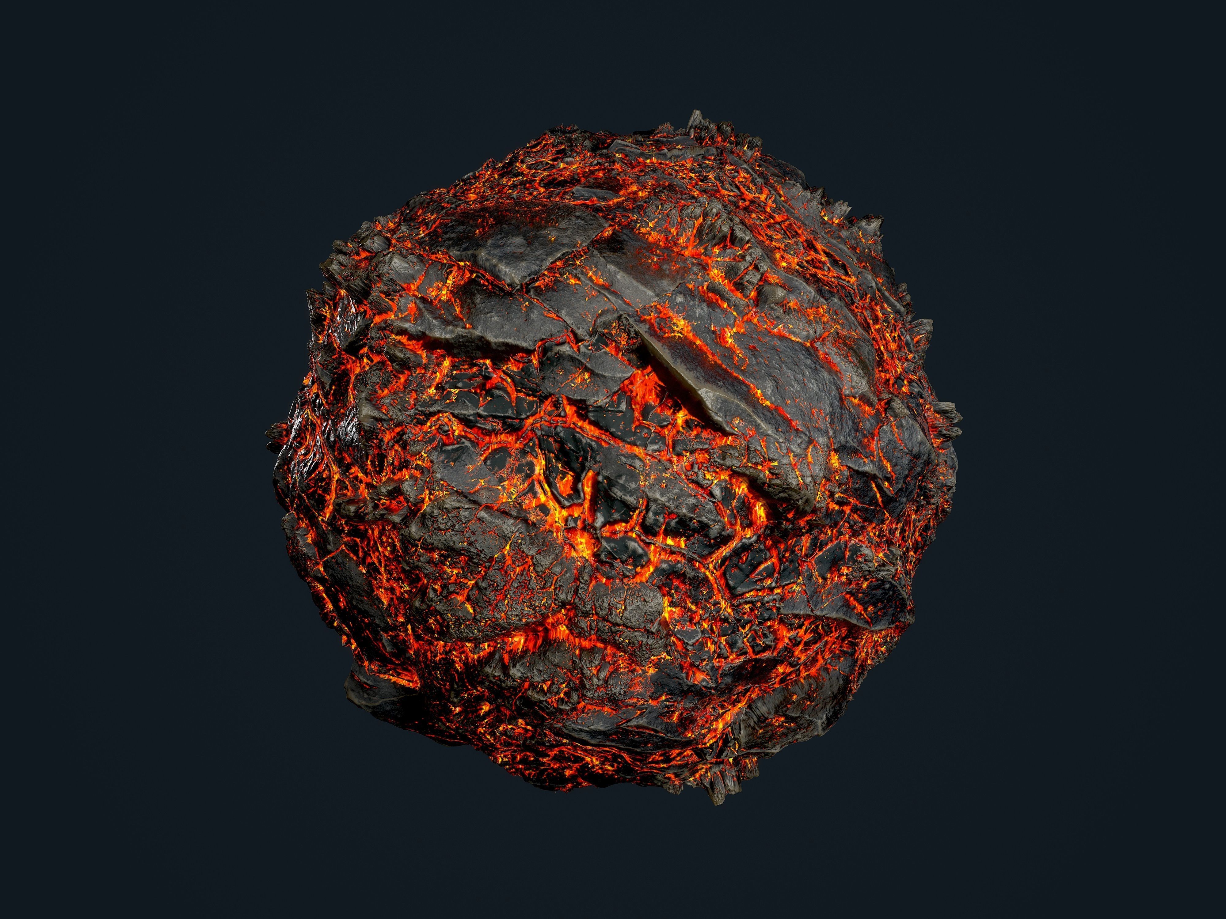 25 Lava Ground Terrain Seamless PBR Texture Pack Texture_3