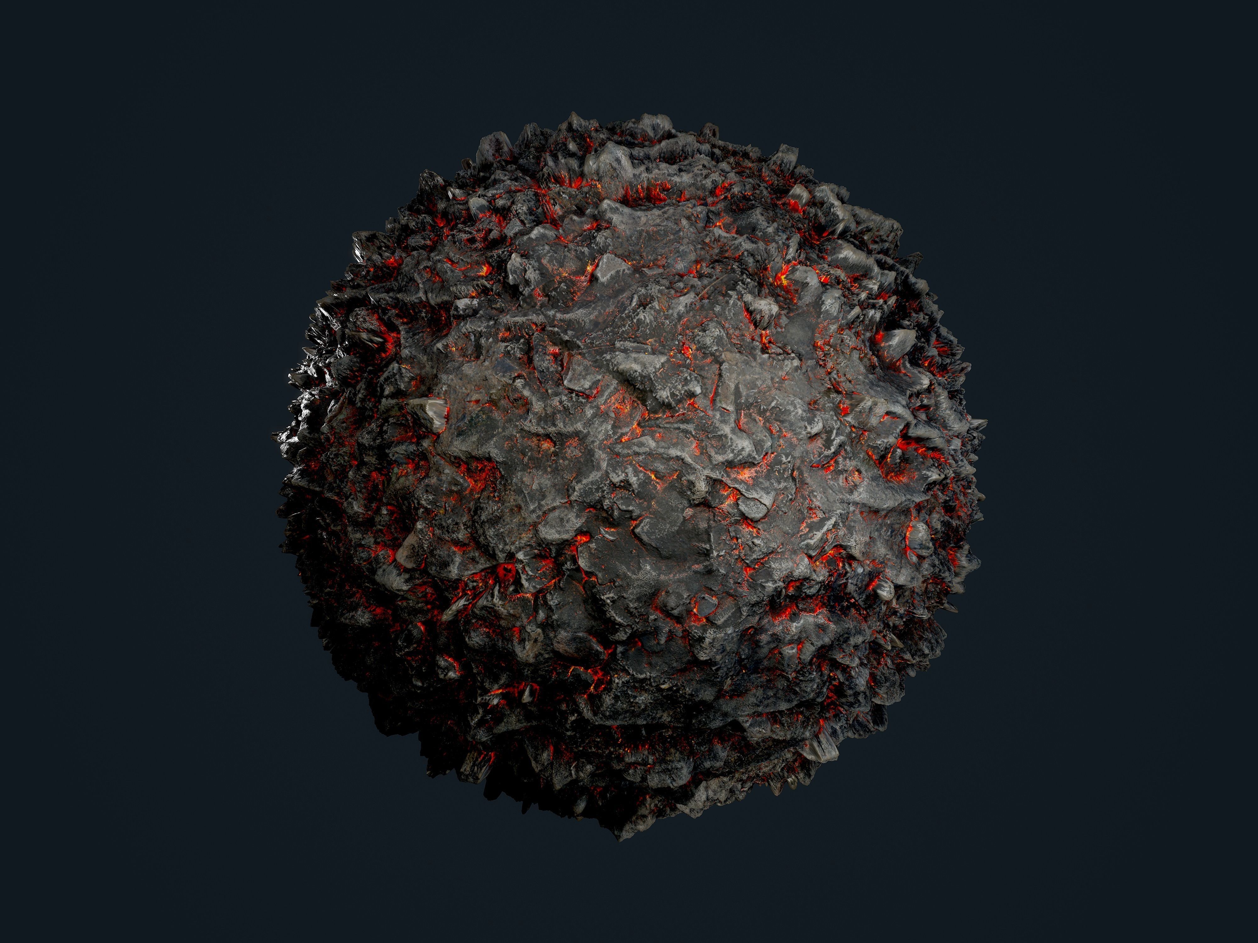 25 Lava Ground Terrain Seamless PBR Texture Pack Texture_6